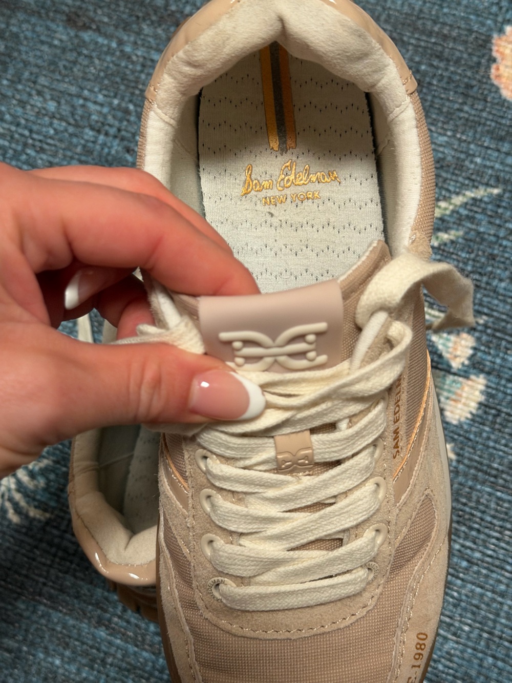 Sam Edelman Layla sneaker in luxe beige sz 7.5 women’s - Picture 5 of 8